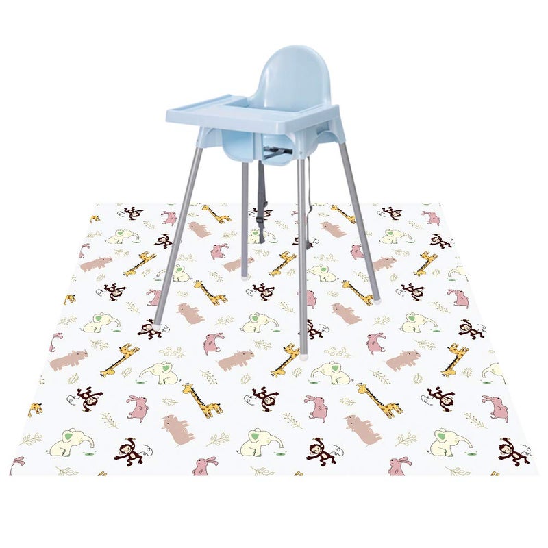 CLCROBD Baby Splat Floor Mat for Under High Chair/Arts/Crafts by , 51" Waterproof Anti-Slip Food Splash Spill Mess Mat, Washable Floor Protector Mat and Table Cloth - Image 1